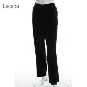ESCADA BLACK WOOL STRAIGHT LEG TROUSER PANTS